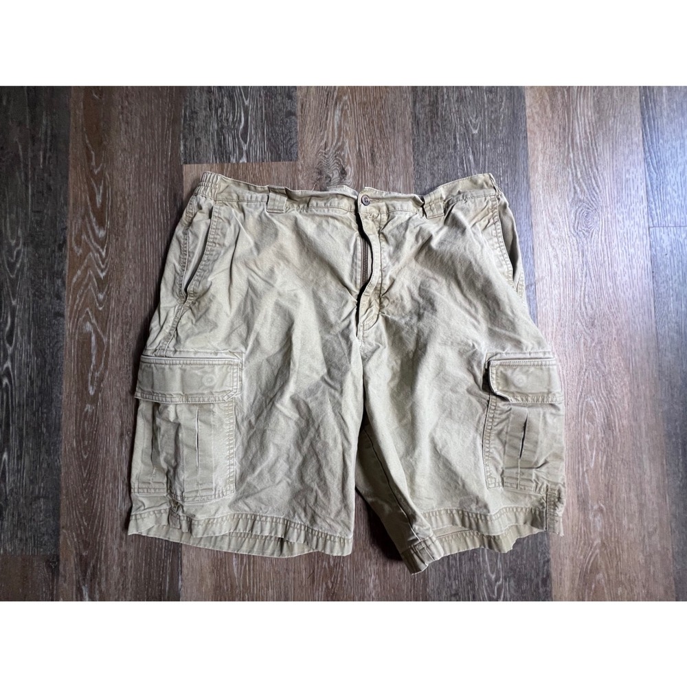 LL Bean Cargo Shorts Mens 38 Tan Good Comfort Waist Cotton Khaki 282478